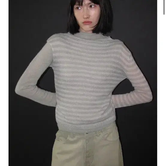 [BUNJANG] Partimento Double Layered Mock Neck Knit Top / (새상품) 파르티멘토 double layered mock neck kno