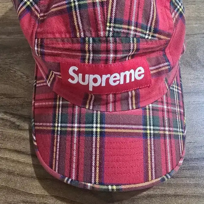 [BUNJANG] Supreme Washed Chino Twill Camp Cap - Red Tartan / 슈프림 워시드 치노 트윌 캠프캡 레드 타탄 - 20FW