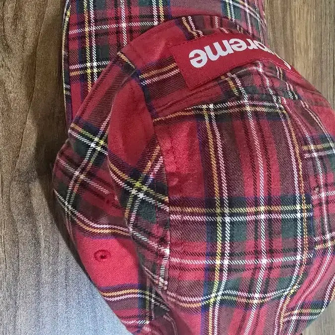 [BUNJANG] Supreme Washed Chino Twill Camp Cap - Red Tartan / 슈프림 워시드 치노 트윌 캠프캡 레드 타탄 - 20FW