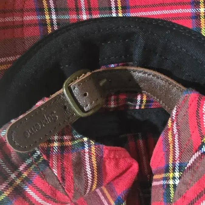 [BUNJANG] Supreme Washed Chino Twill Camp Cap - Red Tartan / 슈프림 워시드 치노 트윌 캠프캡 레드 타탄 - 20FW