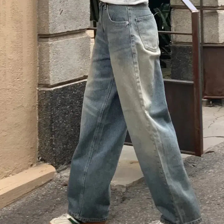 [BUNJANG] OOTJ Vintage High-Waist Wide Denim Pants M / OOTJ 하이웨스트 빈티지 와이드 데님 팬츠 M