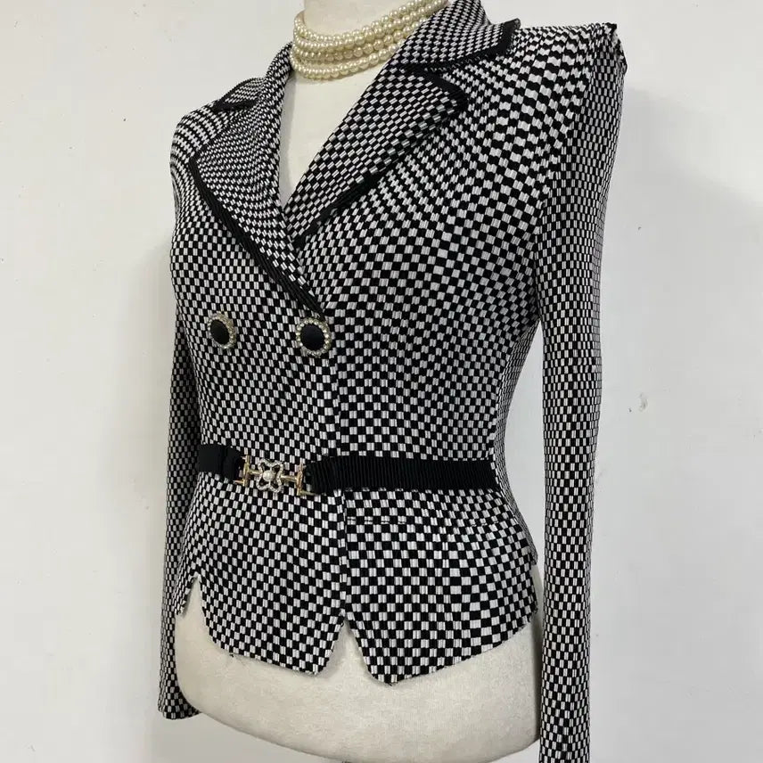 [BUNJANG] Unique Pleated Jacket Blouse / N6171 유니크 플리츠 자켓 블라우스