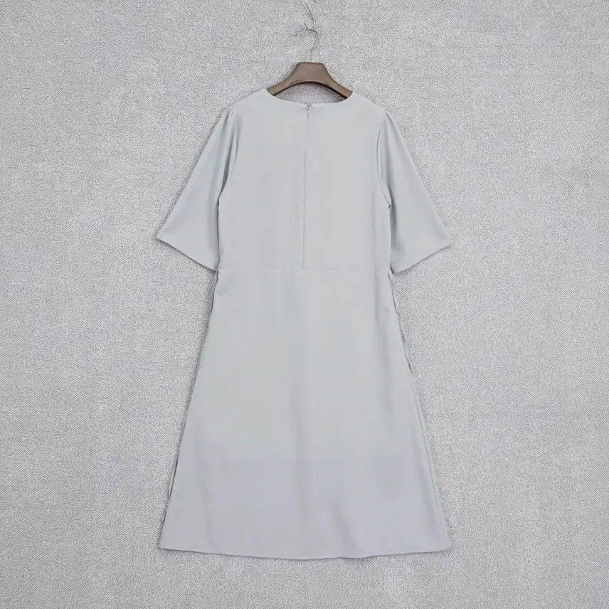 [BUNJANG] Perbit Shirred A-Line Belted Dress / Perbit 여성 셔링 A라인 5부 벨트 원피스 free