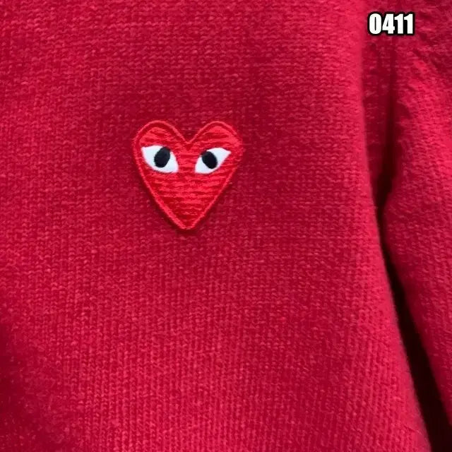 [BUNJANG] Comme des Garcons Burgundy Heart Cardigan / M 꼼데가르송 버건디 하트 가디건