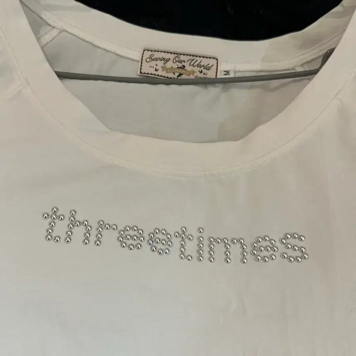 [BUNJANG] 3 Times Viju Logo Tee White M / 쓰리타임즈 비쥬 로고티 화이트 M