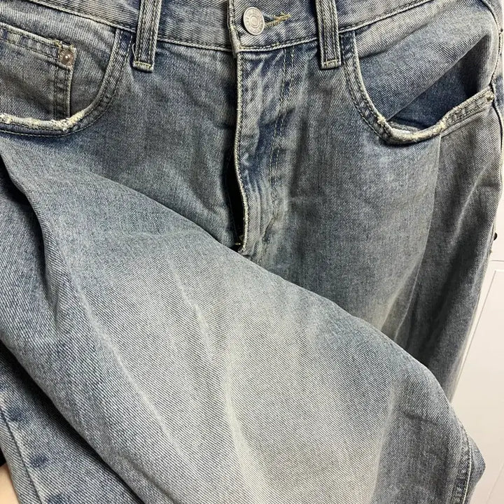 [SOLD OUT] 연청 데님 청바지 와이드 벌룬핏