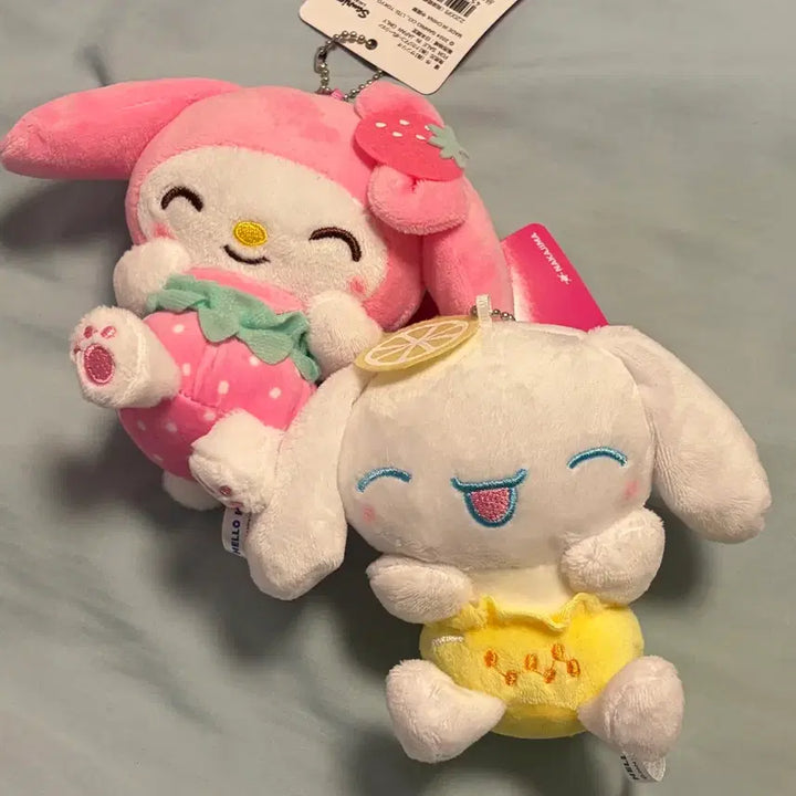 [BUNJANG] Sanrio My Melody Cinnamoroll Fruit Keyring Plush / 산리오 과일 마이멜로디 시나모롤 키링 인형 딸기 레몬 새상품