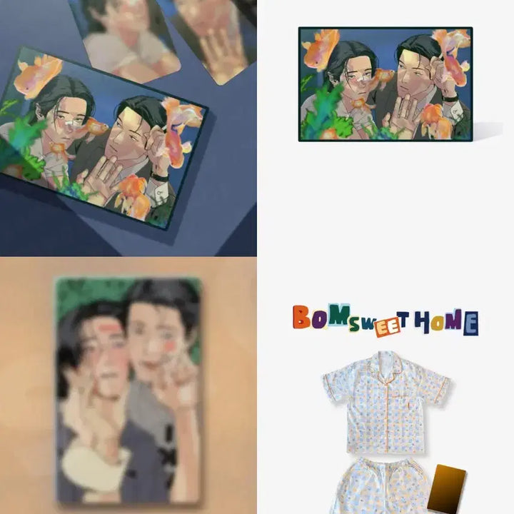 [BUNJANG] JooUi PyeongHwa Bomsweet Home Pajama Set &amp; Acrylic Block / [미개봉]주의 평화 주평 봄툰팝업 뽀시래기 파자마 세트 어항 아크릴 블록