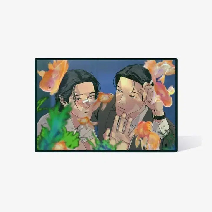 [BUNJANG] JooUi PyeongHwa Bomsweet Home Pajama Set &amp; Acrylic Block / [미개봉]주의 평화 주평 봄툰팝업 뽀시래기 파자마 세트 어항 아크릴 블록