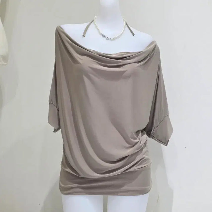 [SOLD OUT] 유럽빈티지)오프숄더 드레이브 오네갸루st 레이스 새틴 로맨틱 블라우스