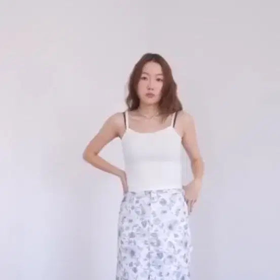 [BUNJANG] Sinoon Rose Printed Skirt (Blue) / (잉화 착용) 시눈 rose printed skirt (blue)