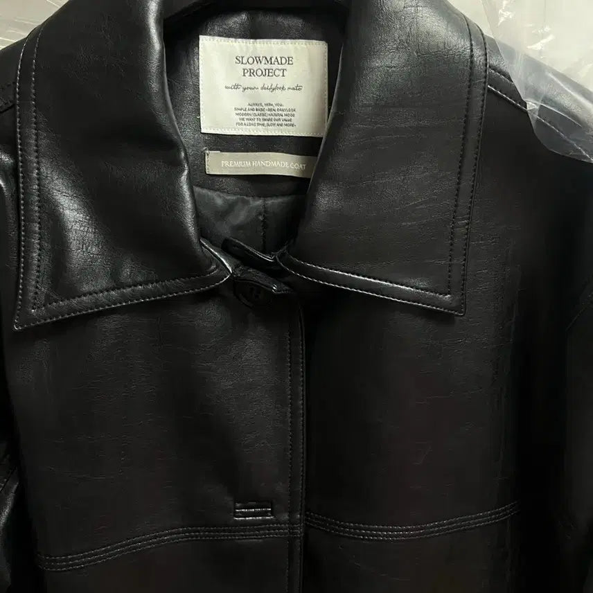 [BUNJANG] Slow and Black Leather Premium Jacket / 슬로우앤드 블랙 레더 프리미엄 자켓 새상품