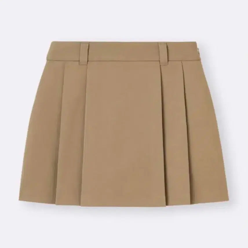 [BUNJANG] GU Side Pleats Skirt Beige / 지유 GU 사이드 플리츠 미니스커트 치마 (베이지)