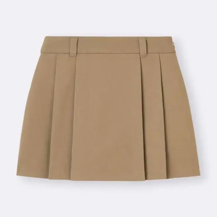 [BUNJANG] GU Side Pleats Skirt Beige / 지유 GU 사이드 플리츠 미니스커트 치마 (베이지)