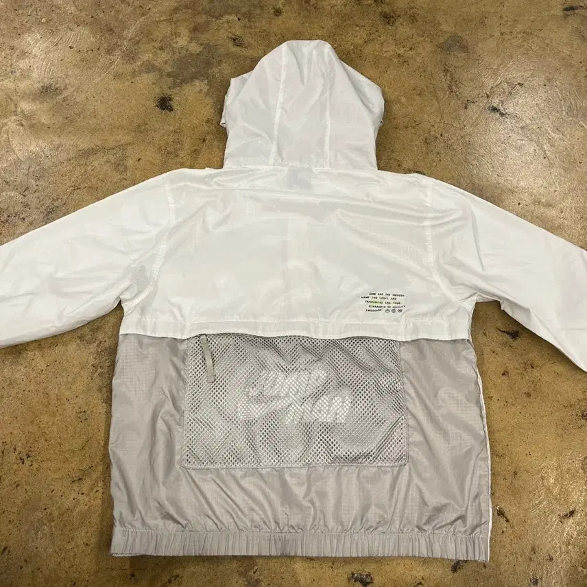 [BUNJANG] Jordan White Hooded Windbreaker Jacket / [정품/L] 조던 화이트 후드 바람막이 자켓