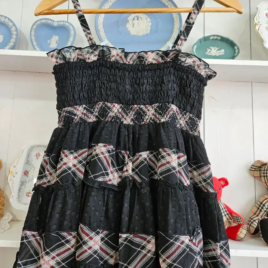 [SOLD OUT] 체크 캉캉 도트쉬폰 원피스
