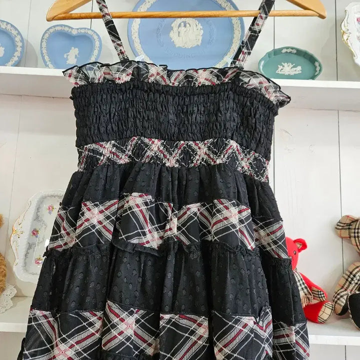 [SOLD OUT] 체크 캉캉 도트쉬폰 원피스