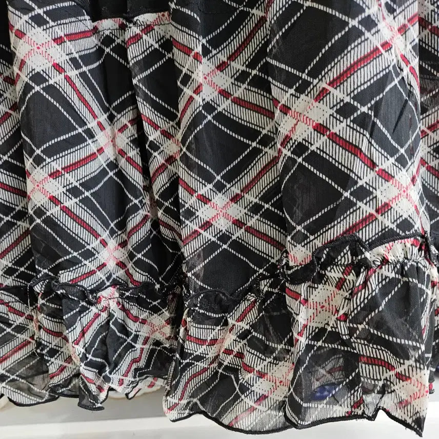 [SOLD OUT] 체크 캉캉 도트쉬폰 원피스