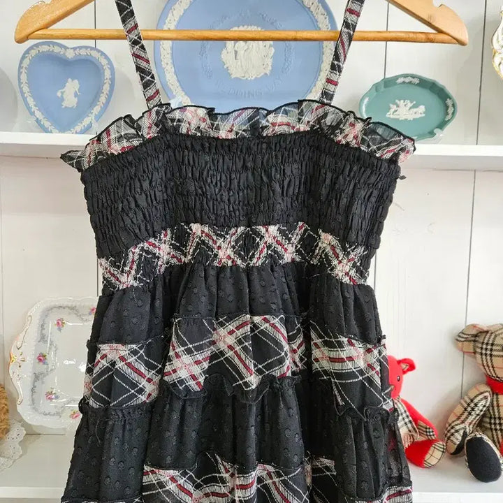 [SOLD OUT] 체크 캉캉 도트쉬폰 원피스