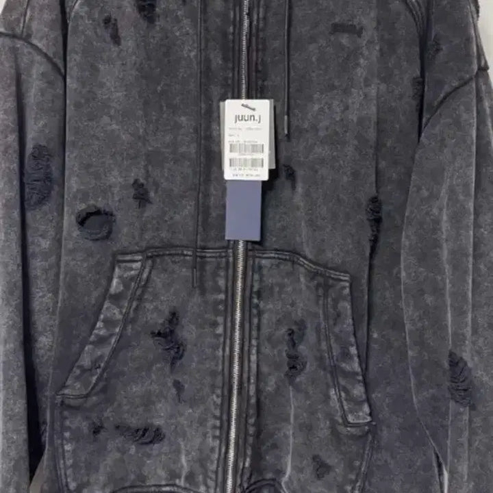 [BUNJANG] Juun.J Broken Hooded Zip-up - L Size / 준지 /23fw 디스 브로큰 후드집업 /L사