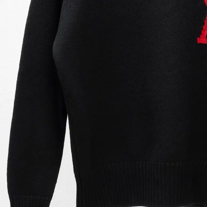 [BUNJANG] Ami Virgin Wool Big Heart Intarsia Knit Sweater Black S / 아미 버진울 빅하트 인타르시아 니트 블랙 S