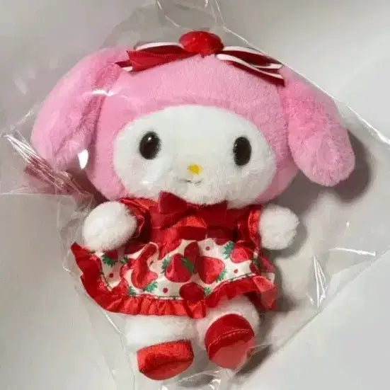 [BUNJANG] My Melody Strawberry Newspaper Mascot Plush Keyring / 마이멜로디 이치고신문 마스코트 인형키링