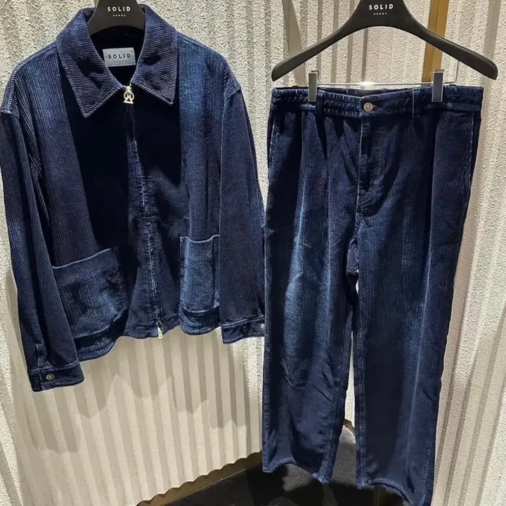 [BUNJANG] Solid Homme Navy Corduroy Jacket 48 / 솔리드옴므 네이비 코듀로이 자켓 48