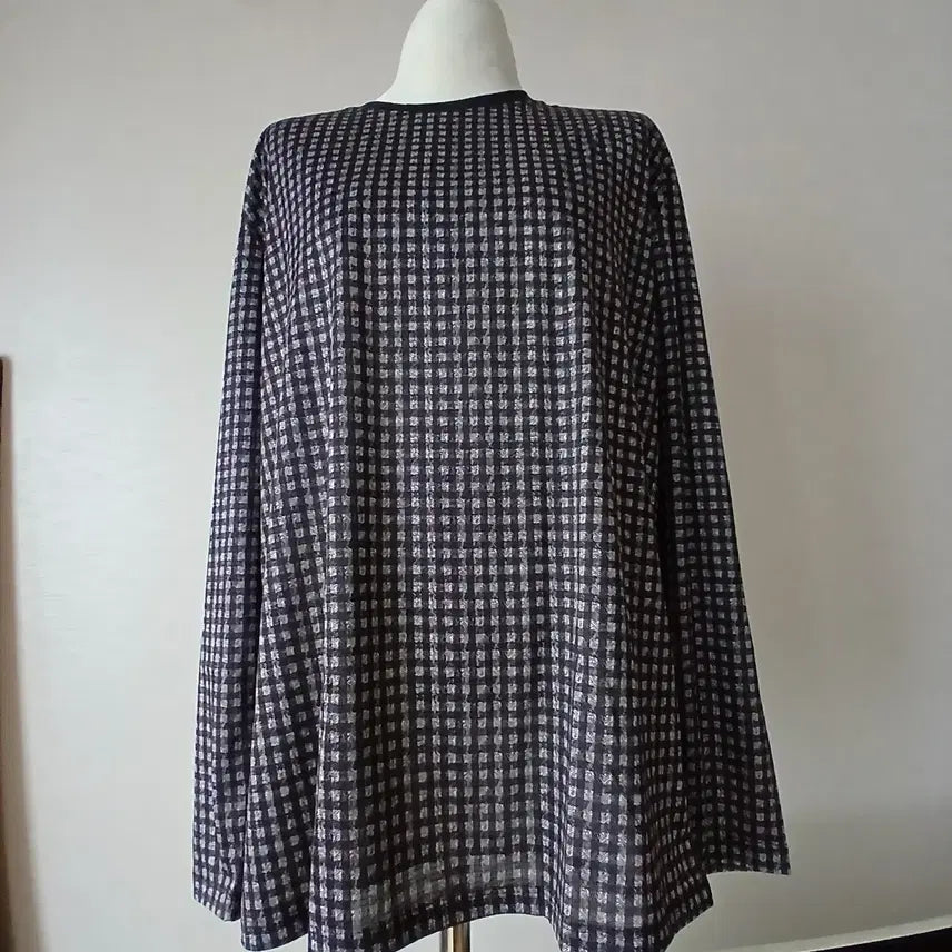 [BUNJANG] 26-4 Check Polyspan T-Shirt / 26-4 체크 폴리스판 티셔츠95