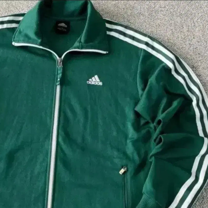 [BUNJANG] Adidas Green Track Top Jacket / 아디다스 그린 초흰 초록 트랙탑 져지집업 100/L