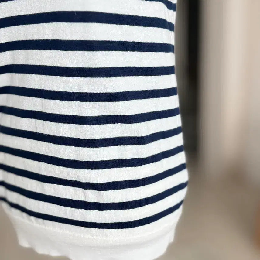[BUNJANG] J.Crew White Navy Striped Knit Sleeveless Top / J.Crew 화이트 네이비 스트라이프 니트 민소매