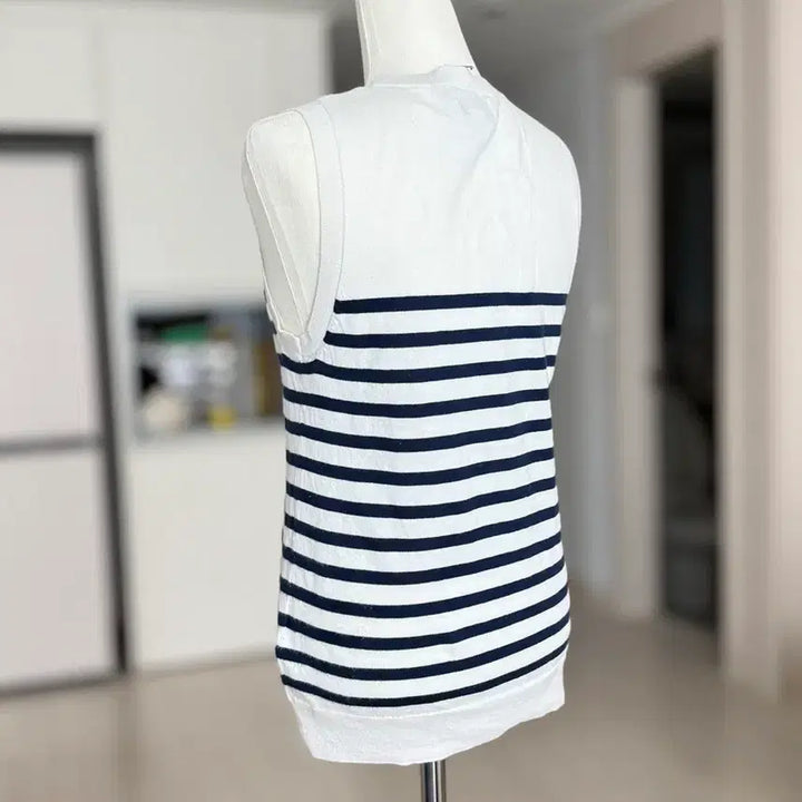 [BUNJANG] J.Crew White Navy Striped Knit Sleeveless Top / J.Crew 화이트 네이비 스트라이프 니트 민소매