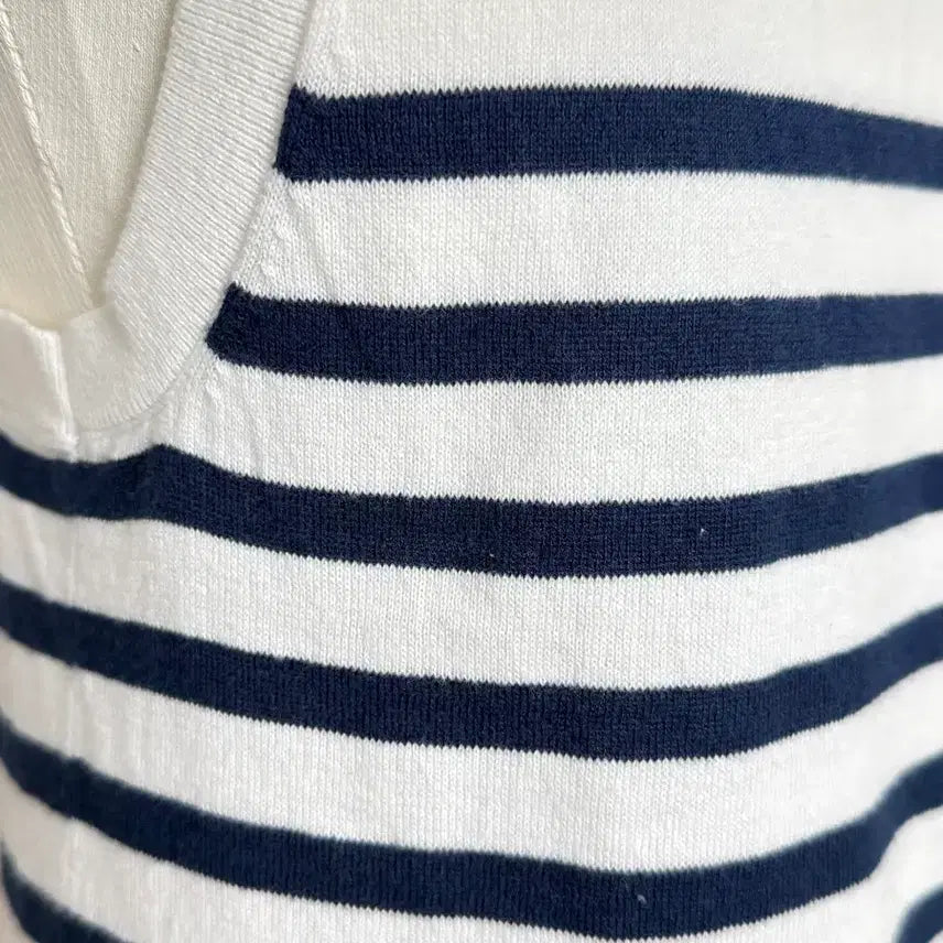 [BUNJANG] J.Crew White Navy Striped Knit Sleeveless Top / J.Crew 화이트 네이비 스트라이프 니트 민소매