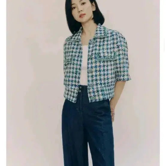 [BUNJANG] Missa Camapore Tweed Jacket / 23년식 미샤 정품 이태리 캄포레  반팔트위드자켓