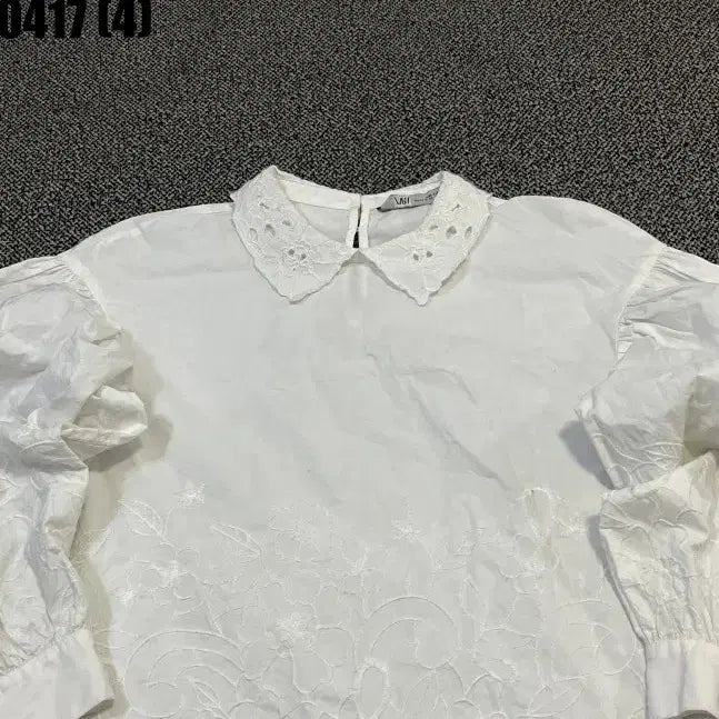 [BUNJANG] Zara Lace Collar Blouse XS / XS 자라 레이스 카라 블라우스 퍼프소매 0417(4)