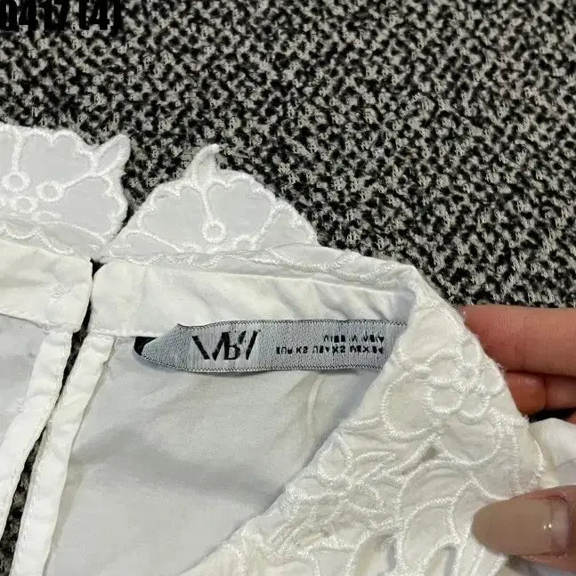 [BUNJANG] Zara Lace Collar Blouse XS / XS 자라 레이스 카라 블라우스 퍼프소매 0417(4)