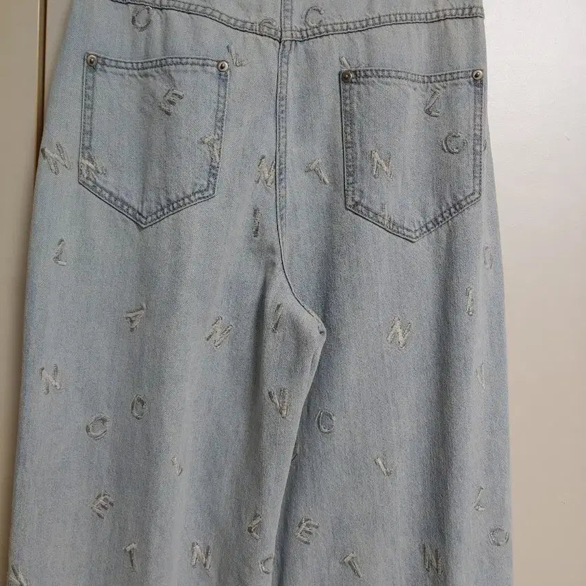 [SOLD OUT] 랑방 로고자수 595000원와이드 데님 팬츠