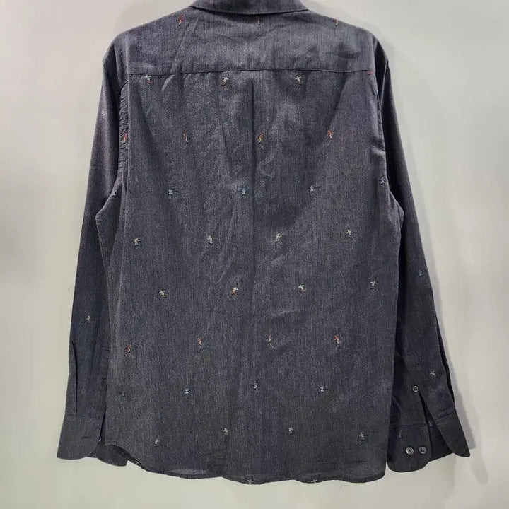 [BUNJANG] BEANPOLE Figure Embroidered Dark Gray Cotton Shirt / [100] 빈폴 남성 피겨 자수 다크그레이 면 셔츠 2.5