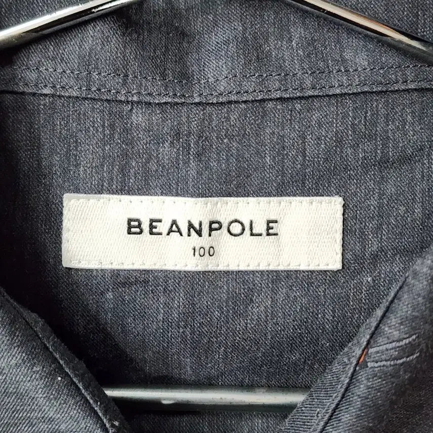 [BUNJANG] BEANPOLE Figure Embroidered Dark Gray Cotton Shirt / [100] 빈폴 남성 피겨 자수 다크그레이 면 셔츠 2.5
