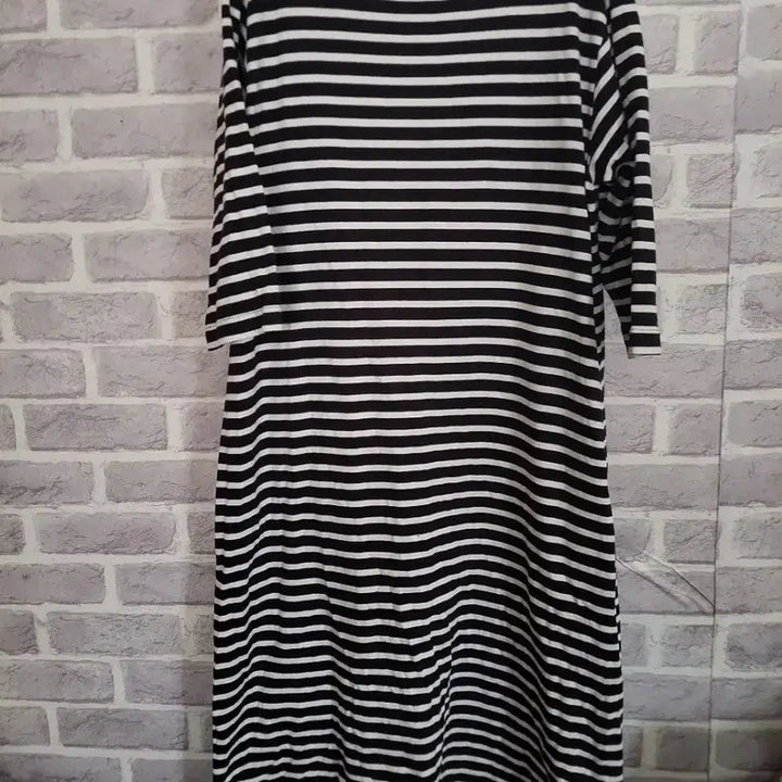 [SOLD OUT] JAJU 스트라이프 칠부소매 롱원피스L/알뜰한여우