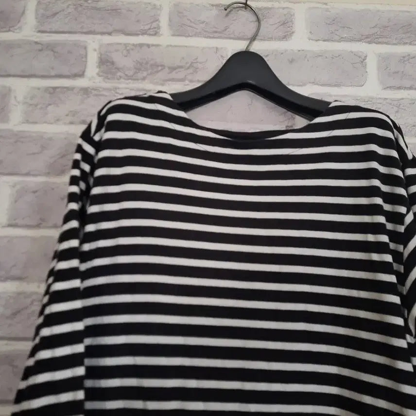 [SOLD OUT] JAJU 스트라이프 칠부소매 롱원피스L/알뜰한여우