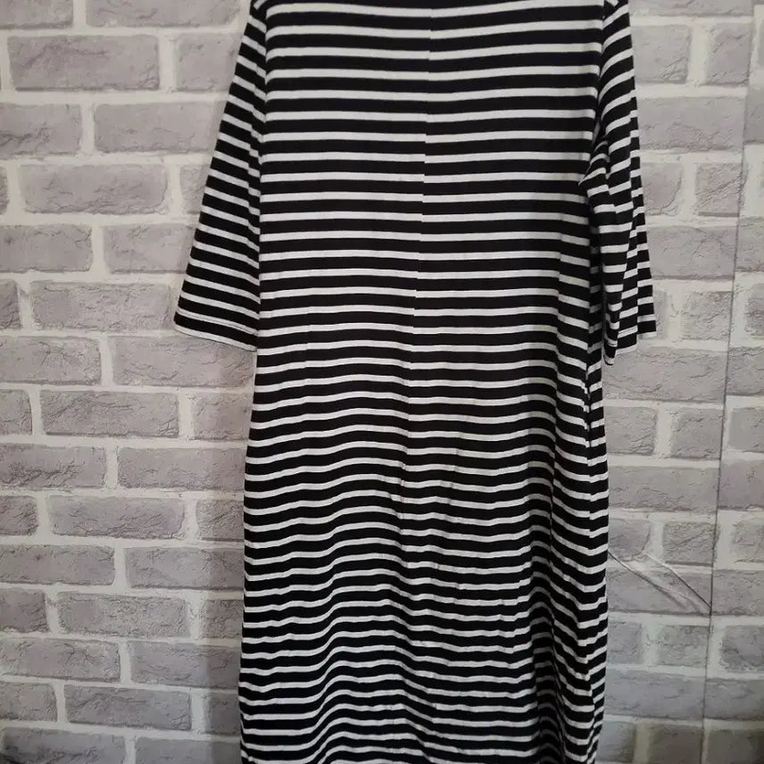 [SOLD OUT] JAJU 스트라이프 칠부소매 롱원피스L/알뜰한여우