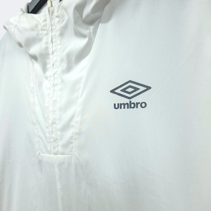 [BUNJANG] Umbro White Arm Logo Half-Zip Hoodie Windbreaker Anorak / [95] 엄브로 화이트 암 로고 하프집업 후드 바람막이 아노락