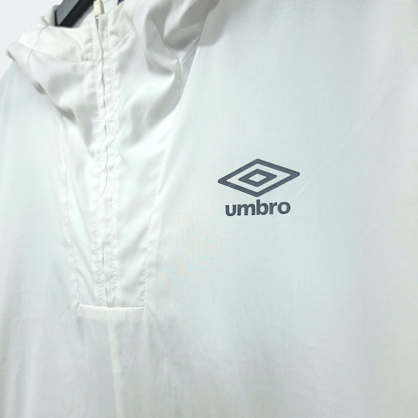 [BUNJANG] Umbro White Arm Logo Half-Zip Hoodie Windbreaker Anorak / [95] 엄브로 화이트 암 로고 하프집업 후드 바람막이 아노락