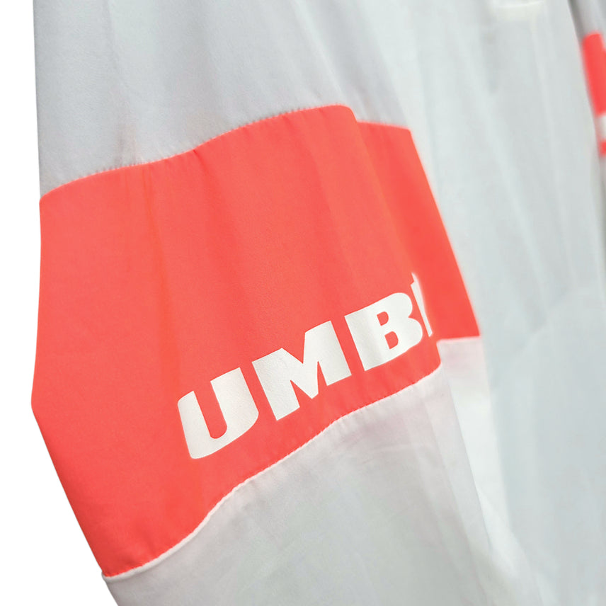 [BUNJANG] Umbro White Arm Logo Half-Zip Hoodie Windbreaker Anorak / [95] 엄브로 화이트 암 로고 하프집업 후드 바람막이 아노락