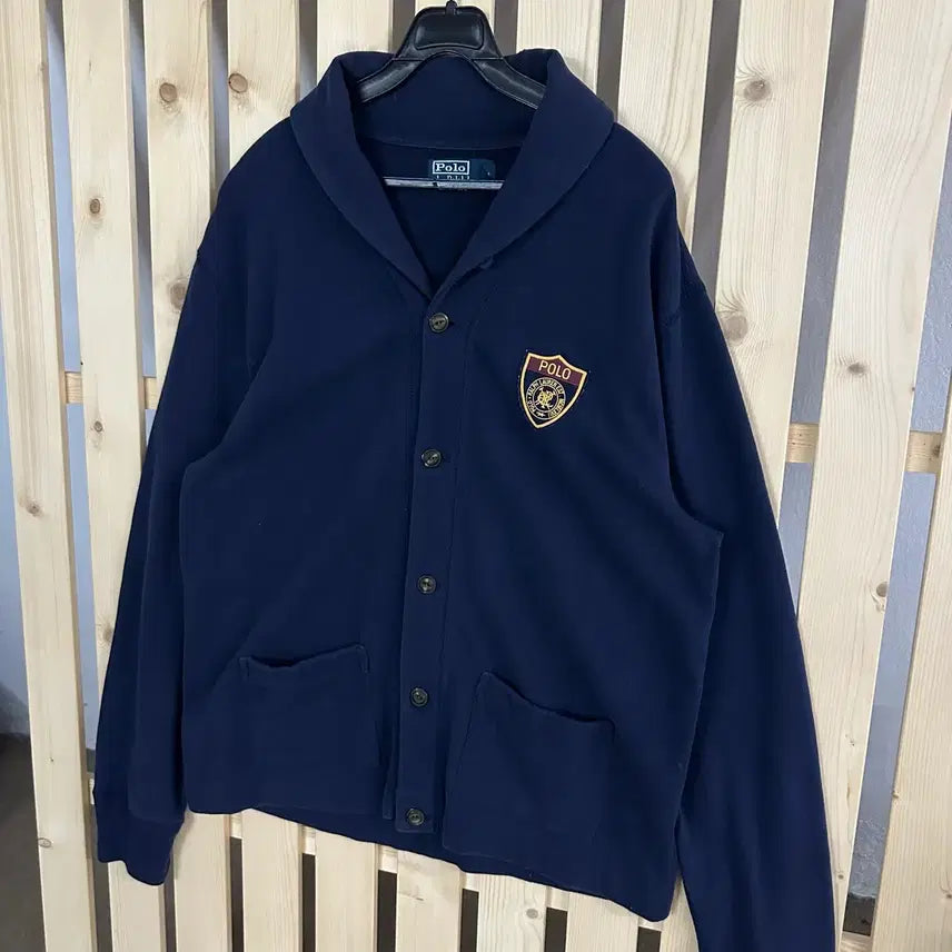 [BUNJANG] Polo Ralph Lauren Navy Shawl Collar Cardigan / (L) 폴로 랄프로렌 네이비 숄카라 가디건