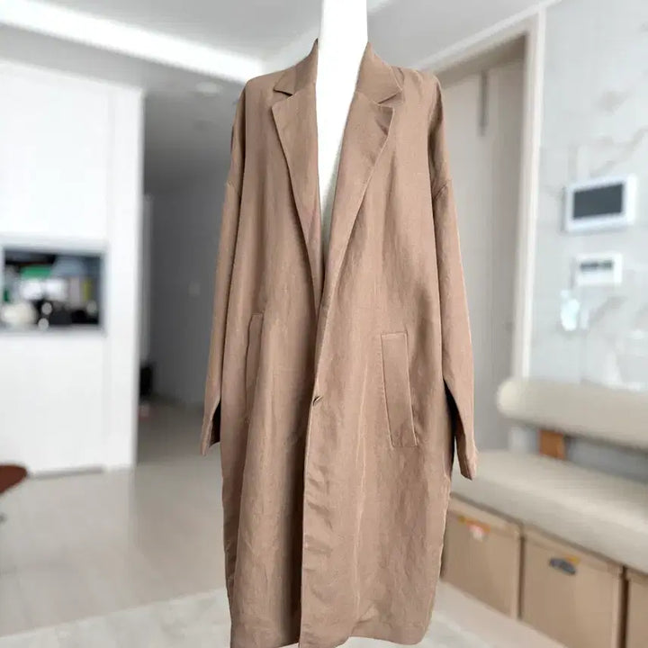 [BUNJANG] Plastic Island Brown Trench Coat / Plastic Island 밝은 밤색 트렌치