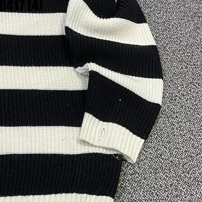 [BUNJANG] Striped Hooded Knit T-shirt / 스트라이프 후드 니트 티셔츠 0417(4)