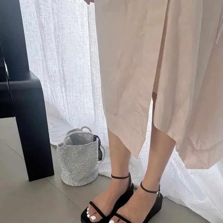 [BUNJANG] Suede Platform Strap Sandals / 스웨이드통굽스트랩샌들