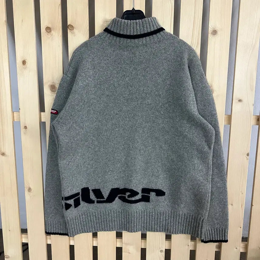 [BUNJANG] Quiksilver Gray High Neck Knit Sweater / (L) 퀵실버 그레이 하이넥 니트 목폴라