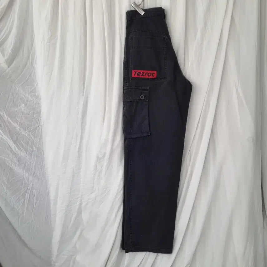 [BUNJANG] Tezroc Black Denim Cargo Pants / Tezroc 블랙 데님 카고 바지